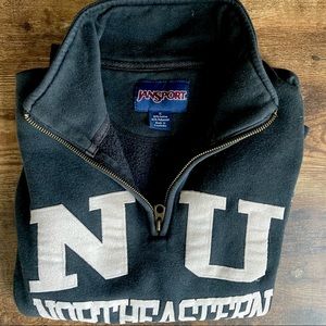 Northeastern University quarter zip Jansport sweatshirt
